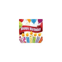 288 Wholesale Happy Birthday Candles With Balloons Beverage Napkins - 16ct.