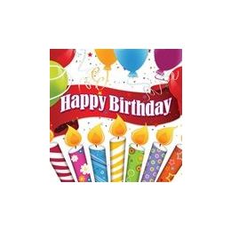 144 Pieces Happy Birthday Candles With Balloons Luncheon Napkins - 16ct. - Party Paper Goods