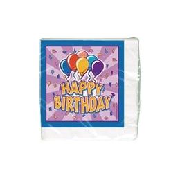 144 Wholesale Birthday Balloon Luncheon Napkins - 16 Ct.