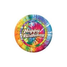 72 Pieces Happy Birthday Tie Dye 7" Plate - 8ct. - Party Paper Goods