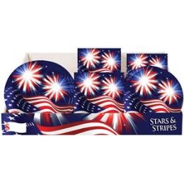 Stars & Stripes PrE-Packed Counter Shipper, 96 Ct. - Party Paper Goods