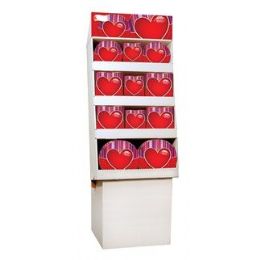 Hearts PrE-Packed Floor Shipper, 156 Ct. - Party Paper Goods