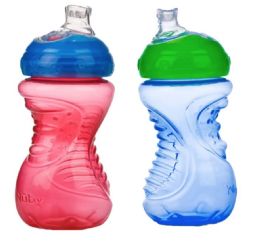 24 Wholesale Nuby NO-Spill Easy Grip Cup, 10 Oz (blue/red 2-Pk)