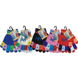 120 Units of Kids Magic Glove With Snow Flake Print - Kids Winter Gloves