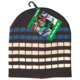144 Wholesale Winter Dot Stripe Hat
