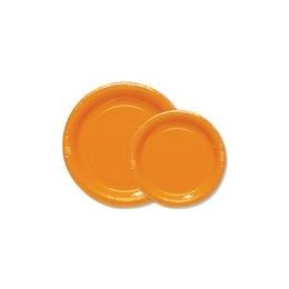144 Pieces Orange Solid 9" Plate - 8ct. - Party Paper Goods