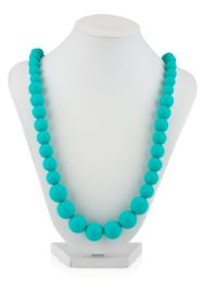 12 pieces Nuby Teething Trends Round Beaded Necklace (aqua) - Baby Accessories
