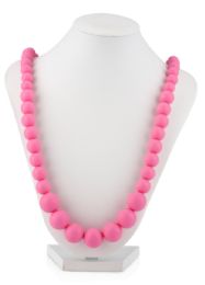 12 pieces Nuby Teething Trends Round Beaded Necklace (pink) - Baby Accessories