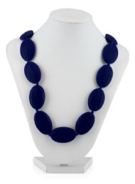 12 Wholesale Nuby Teething Trends Large Oval Bead Necklace (navy)