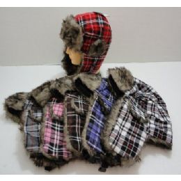 72 of Bomber Hat With Fur LininG--Plaid