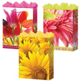 144 Pieces GifT-Bag Jumbo Girls Floral 3 Styles - Gift Bags
