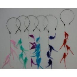 72 Wholesale Head Band With Feather Extension