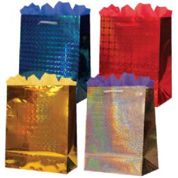 288 Pieces GifT-Bag Medium Hologram 4 Colors - Gift Bags Hologram