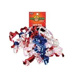 192 Wholesale Curled Ribbon Bow - Patriotic, Pegable Single