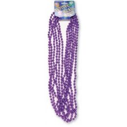 120 Pieces Festive Beads - 33" Purple - 6 ct - Party Favors