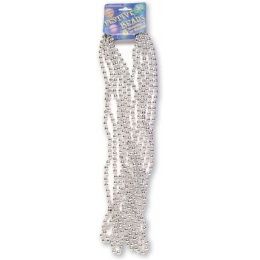 120 Pieces Festive Beads - 33" Silver - 6 ct - Party Favors