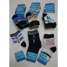 300 Wholesale Boys Printed Crew Socks 2yR-4yr