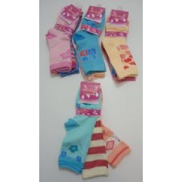 300 Units of Girls Printed Crew Socks 6-8 - Girls Crew Socks
