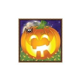 144 Wholesale Pumpkin Grins Beverage Napkins - 16ct.