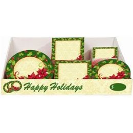 Poinsettia PrE-Packed Counter Shipper, 96 Ct. - Party Paper Goods