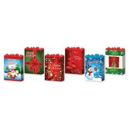 144 Pieces Holiday 6 Asst. Large 10.25" X 12.75" X 5" - Christmas Gift Bags and Boxes