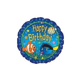 100 Wholesale Mylar 18" DS-Happy Birthday Big Fish