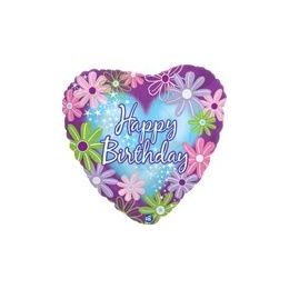 100 Pieces Mylar 18" DS-Happy Birthday Twinkle Stars Heart - Balloons & Balloon Holder
