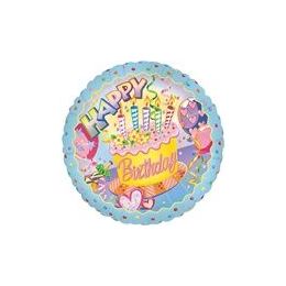 100 Wholesale Mylar 18" Ds - Happy Birthday Cake And Balloons