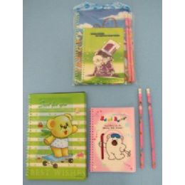 144 Wholesale 3pc Notebook & Pencil Set