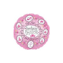 100 Wholesale Mylar 18" Ds - Happy Birthday Princess Pink