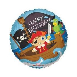 100 Wholesale Mylar 18" Ds - Birthday Pirate Boy