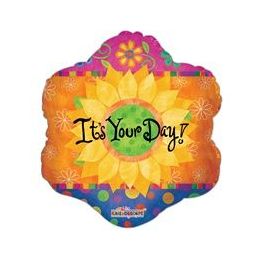 100 Wholesale Mylar 18" Ds - It's Your Day Sunflower