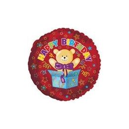 100 Wholesale Mylar 18" Ds - Happy Birthday Surprise Bear