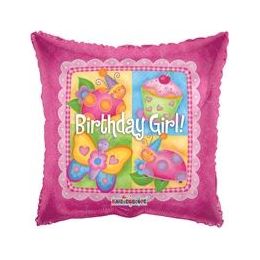 100 Pieces Mylar 18" Ds - Birthday Girl Animals - Balloons & Balloon Holder