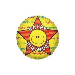 500 Wholesale Mylar 18" Vlu Ds - Happy Birthday W/smiley