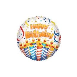 100 Wholesale Mylar 18" Vlu Ds - Birthday Cake & Candles