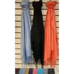 72 Pieces Pashmina With FringE--Solid Color - Winter Pashminas and Ponchos