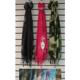 72 Wholesale Scarf With FringE-Single Color Tie Dye