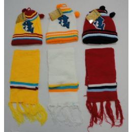48 Wholesale Baby Knit Cap With ScarF--Dolphins