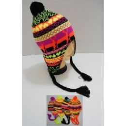 72 Wholesale Helmet Hat Knit Design Neon