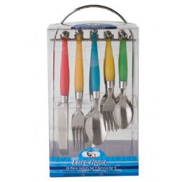 12 Pieces 20 Pc. S.s Cutlery Set In Chrome Caddy - Kitchen Cutlery