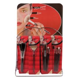 192 Pieces Illusions Cosmetic Brushes On Display Rack - Cosmetics