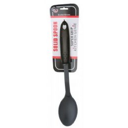 48 Wholesale Nylon Solid Spoon With Rubber Grip Handle