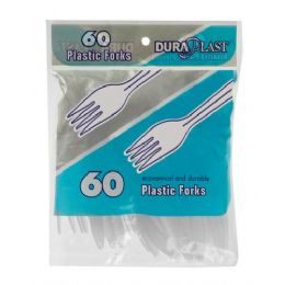 96 Pieces 60 Count Heavy Weight Plastic Forks - Disposable Cutlery
