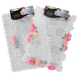 144 of 2 Pc 13" X18" White/beige Lace Placemats
