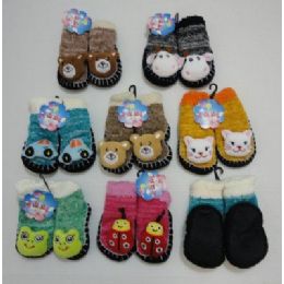72 Wholesale Knit Booties With Characters