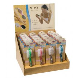 144 Pieces Viva 4 Step Pedicure Paddle In Display Box - Manicure and Pedicure Items