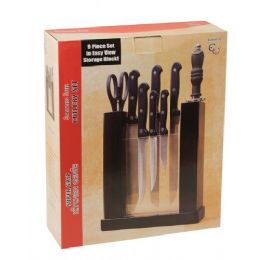 8 Wholesale 9 Pc. Stainless Steel Knife Set In Stand