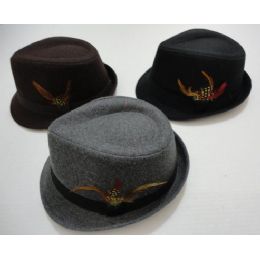 48 Pieces Fedora Hat With Feather - Fedoras, Driver Caps & Visor