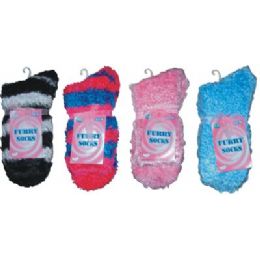48 Pairs Winter Furry Sock - Womens Fuzzy Socks